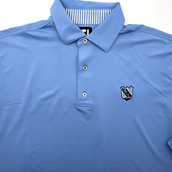 FootJoy FJ Men's Short Sleeve Golf Polo Shirt Large Solid Blue SCC Logo‎ - Picture 1 of 7